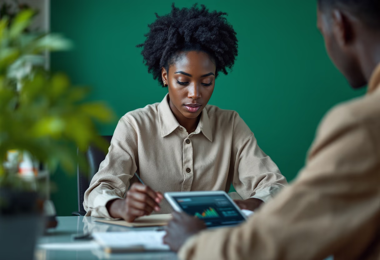 image of a person analyzing data charts (for a social media and communication)